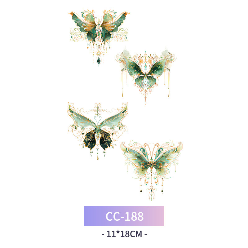 Transfronterizo en stock al por mayor de halloween colorido mariposa tatuaje pegatinas simulación sangrienta cicatriz pegatinas divertidas pegatinas impermeables