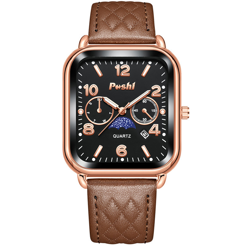 Poshi nueva moda pareja reloj impermeable calendario cinturón casual todo partido reloj de cuarzo reloj de mujer al por mayor