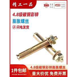 国标铁镀彩锌膨胀螺丝外膨胀螺栓拉爆爆炸螺钉膨胀管M6M8M10M12mm