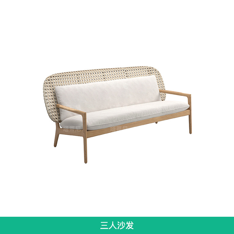 Sofá al aire libre mesa de centro combinación villa patio jardín ocio silla de ratán balcón al aire libre impermeable protector solar muebles de ratán image 12