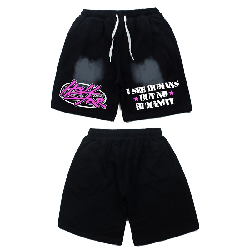 American High Street Style Hell Star Ins Basketball Star Style Sports Pants Retro Distressed Casual Unisex Terry Shorts American High Street Style Hell Star Ins Basketball Star Style Sports Pants Retro Distressed Casual Unisex Terry Shorts