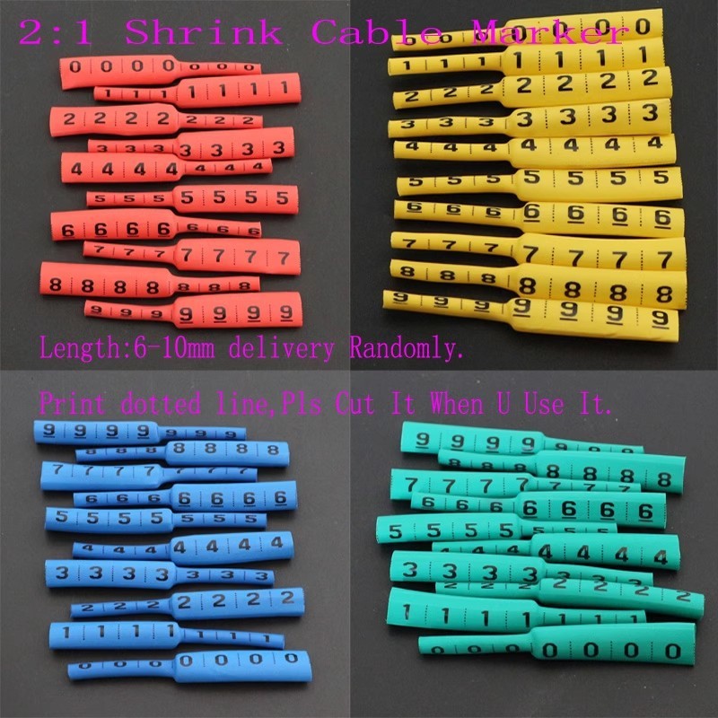 打印标识套管加工0-9 2:1 包邮 1-22mm印字机打梅花号码热缩