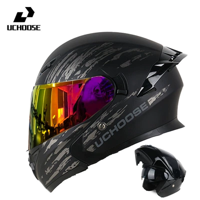 Retro Riding, Full Coverage, Motorcycle Safety Supplies - speed-grey-gold-plated-red-comes-with-transparent-mirror-bluetooth-headset-m