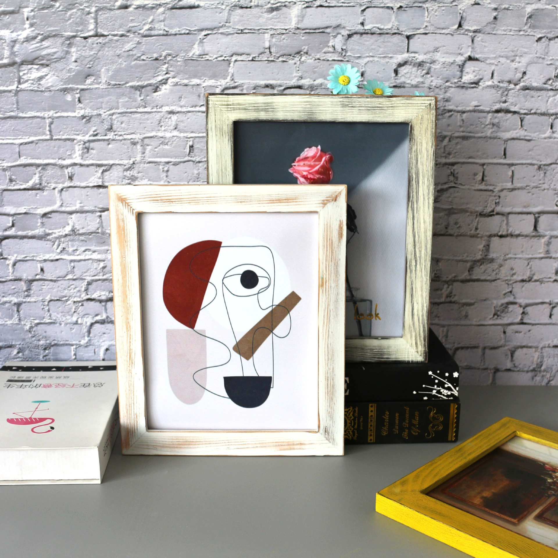 Старая рамка из цельного дерева европейская классическая многоцветная креативная рамка для рисования