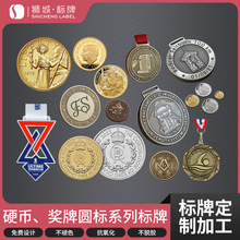 金属铭牌铝合金徽章锌合金标牌工号牌奖牌纪念币圆标硬币金属标牌