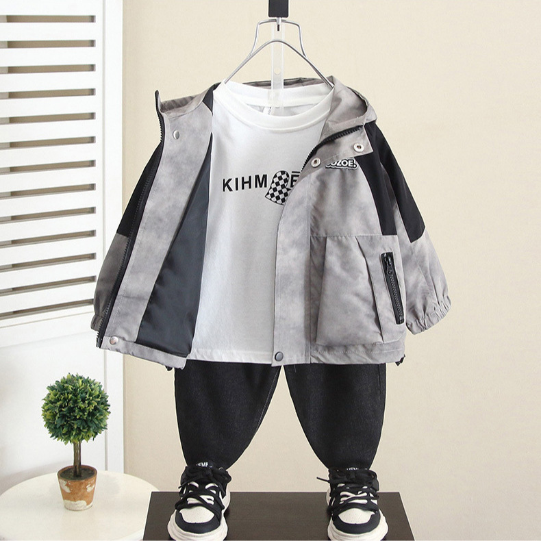 6236 chaqueta de otoño con capuz para niños 2025 nuevo chaqueta de otoño para niños chaqueta de bebé