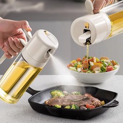 オイルスプレーボトル多機能スプレーと注ぐ両用オールインワン食品グレードのキッチン家庭用ガラス調味料漏れ防止オイルスプレーオイルボトル