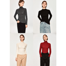 秋冬新款半高领高领羊绒羊毛百搭修身休闲女士针织长袖打底衫