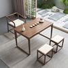 balcony tea table full set combination tea table Small apartment Buddhist mood New Chinese style household solid wood tea table Table