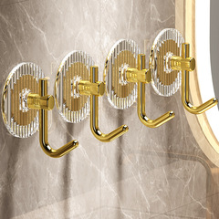 Light Luxury Acrylic Coat Hooks for Bathroom – No-Drill Single & Row Hooks for Toilet, Bedroom, and Kitchen/Washroom