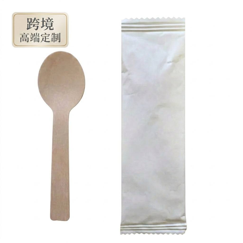 Factory stock disposable ice cream spoons can be individually packaged, wooden small ice cream spoons, 100ml ice cream spoons