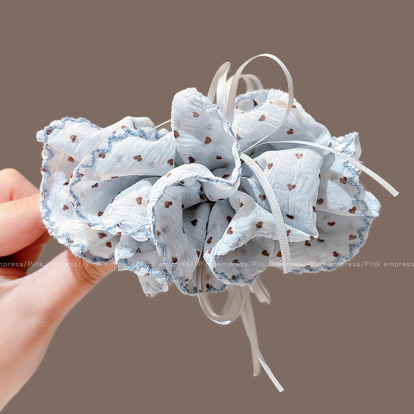 2번 # 파란색 하트 바나나 클립 (10cm)