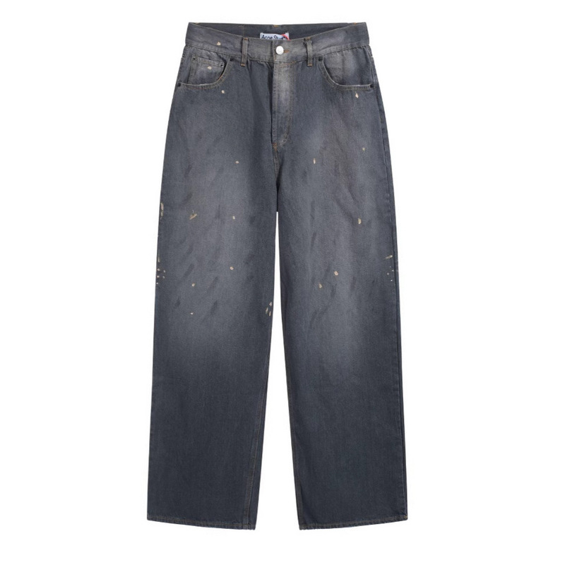 Spring 2025 AC Retro Wash Old Dirty Jeans Trendy Men's Star Loose Straight Pants