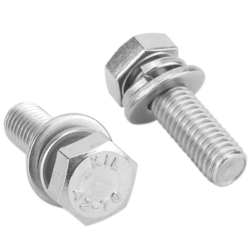 304 stainless steel external hexagonal bolt combination screw GB9074.17 hexagonal head flat washer spring washer three combination