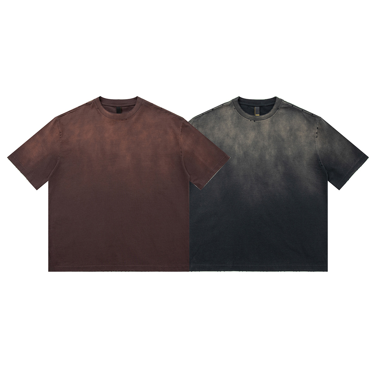 Beijie 남성 미국 패션 브랜드 2024 여름 뉴 g 중공업 고민 그라데이션 남성용 짧은 소매 티셔츠