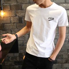メンズ白Tシャツ 綿100% Tシャツ 半袖 フィットタイプ ハンサム トレンド 万能 韓国風 スポーツTシャツ ボトリングシャツ