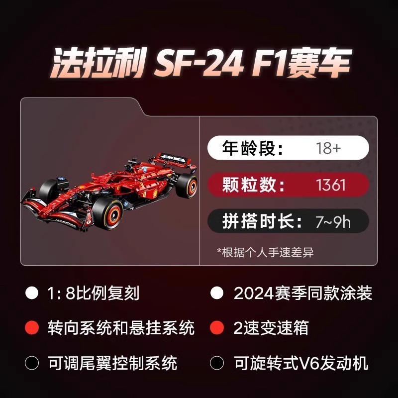 国境を越えた互換性のあるレゴフェラーリ SF24 メカニカルセットレッドブル f1 フォーミュラレーシング組み立てビルディングブロック男の子のおもちゃ|undefined