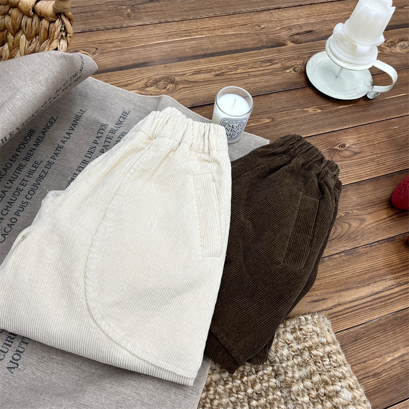 Children's boys' corduroy new casual pan, children's Korean version autumn clothing, baby striped velvet versatile_voghion.com
