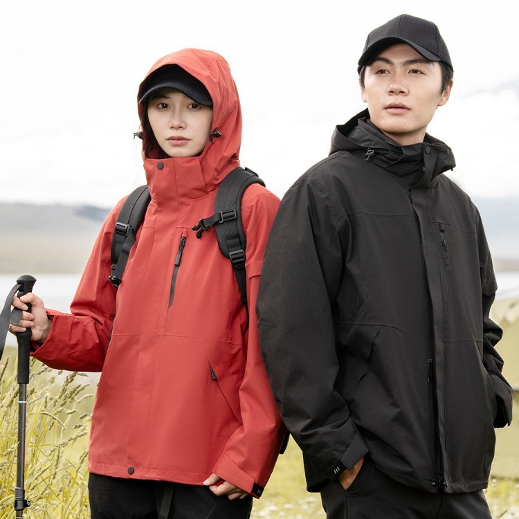 某伯希同款冲锋衣男女三合一运动夹克防暴雨保暖石墨烯登山服外套|undefined