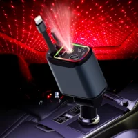 Трансграничный X3 Star Top автомобильное зарядное устройство для мобильного телефона 66W Многофункциональная телескопическая супер быстрая зарядка PD30 атмосферный свет C новый