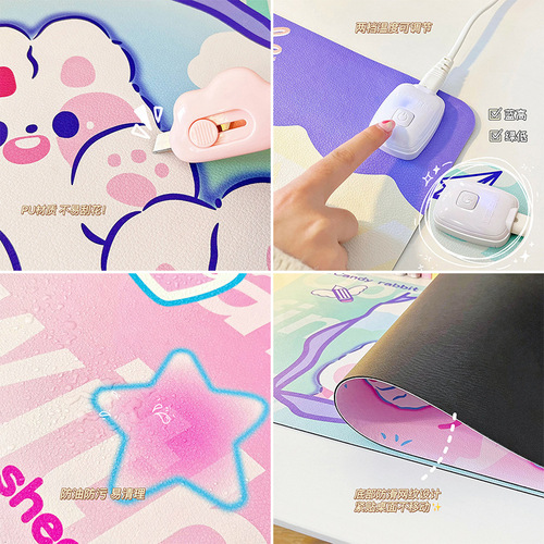 Original Cartoon Heated Mouse Pad Cute Winter Office Desktop Heated Mouse Pad Student Dormitory Warming Table Pad