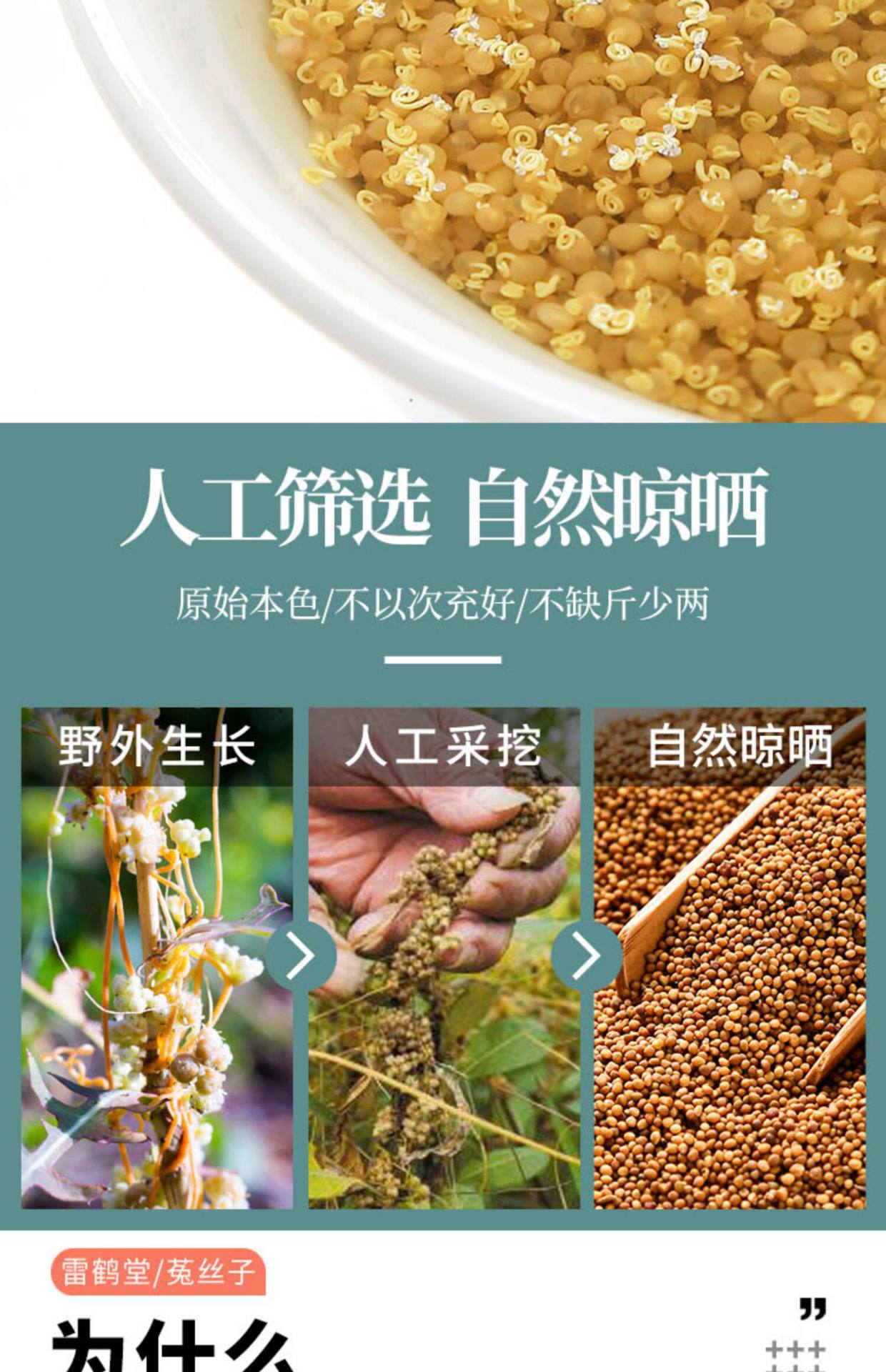 Dodder Seed Tu Si Zi Dried Chinese Herb 500g Wildcrafted for Tea and Infusion key features