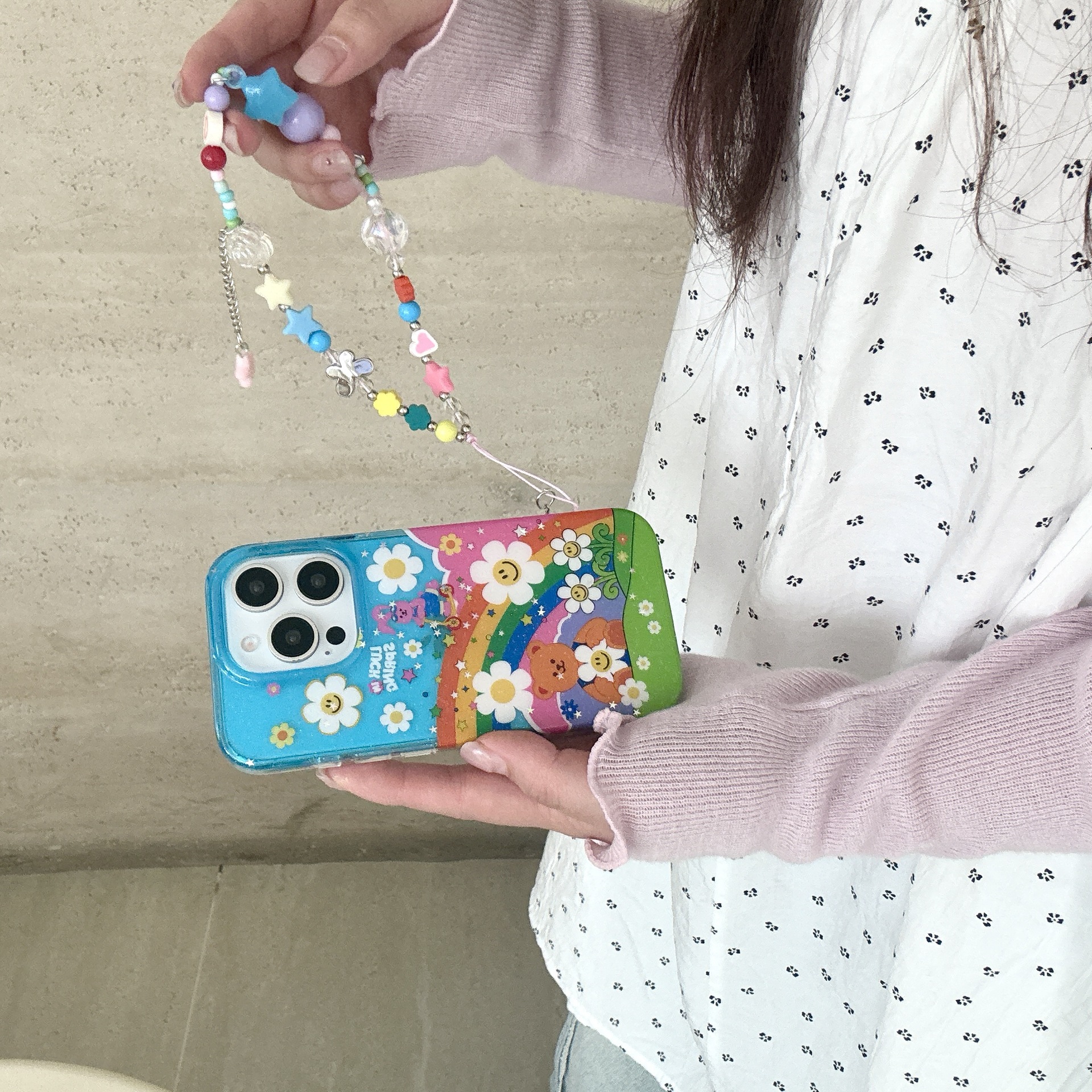 Dibujos animados flor oso para iPhone15/16 Apple 16ProMax femenino 14/13 celebridad de Internet 15Pro nuevo 14P