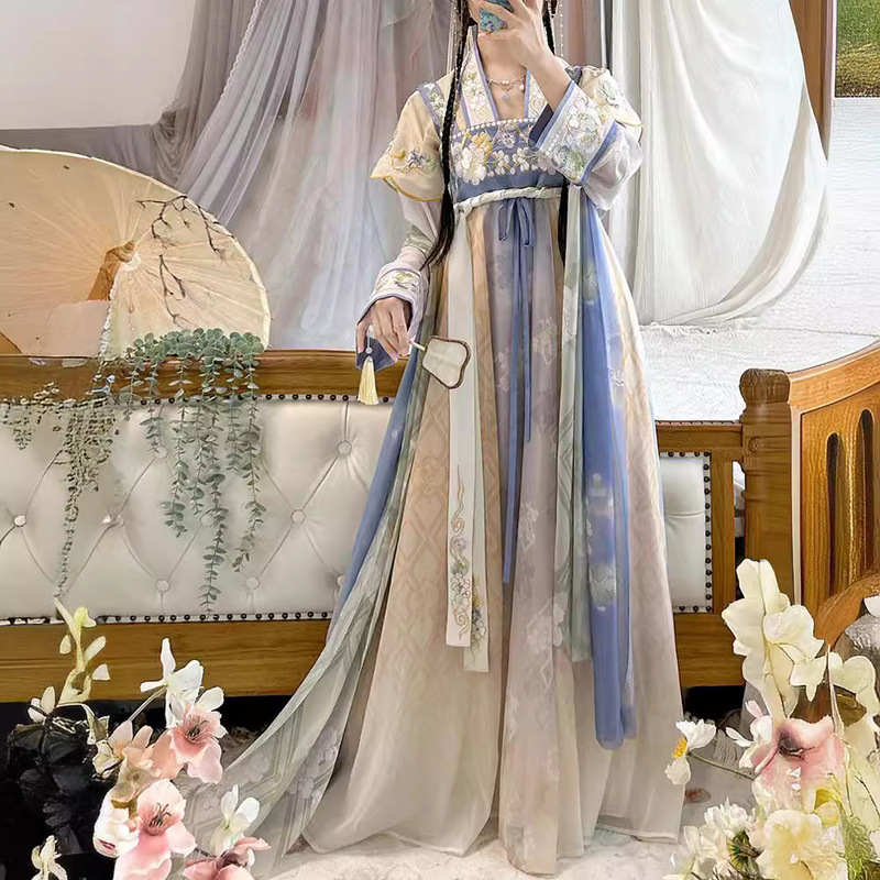 Adult Tang Qi chest skirt Hanfu women's spring Chinese style super fairy ancient costume Tang Qi Zi skirt new photography Adult Tang Qi chest skirt Hanfu women's spring Chinese style super fairy ancient costume Tang Qi Zi skirt new photography