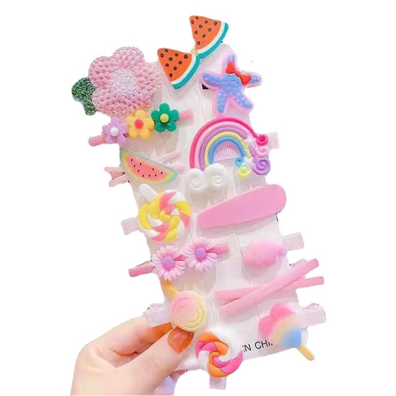 Pinzas para el pelo para niñas, flequillo lateral, accesorios para el cabello de bebé, trenzas de princesa coreanas, adornos para el cabello, cabello rebelde, arcoíris bb.
