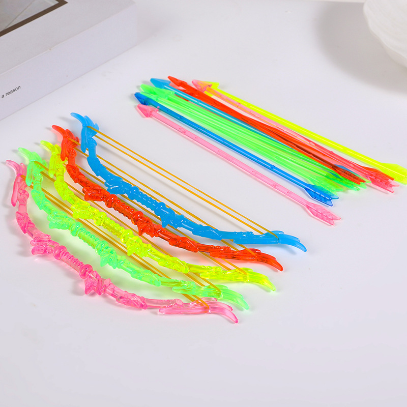 Nuevo cristal de plástico arco y flecha arma suave bala arco y flecha se puede montar catapulta arco y flecha al aire libre juguetes populares al por mayor