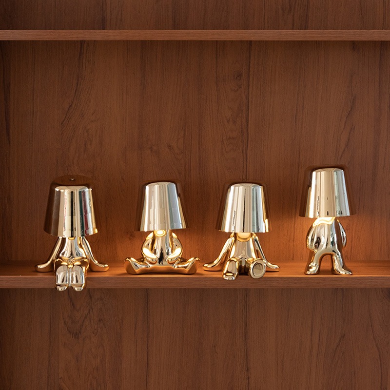 Ventas transfronterizas pequeñas lámparas de escritorio de oro recargable lámpara de noche decoración de lámparas de escritorio regalos de cumpleaños de vacaciones decoración image 4