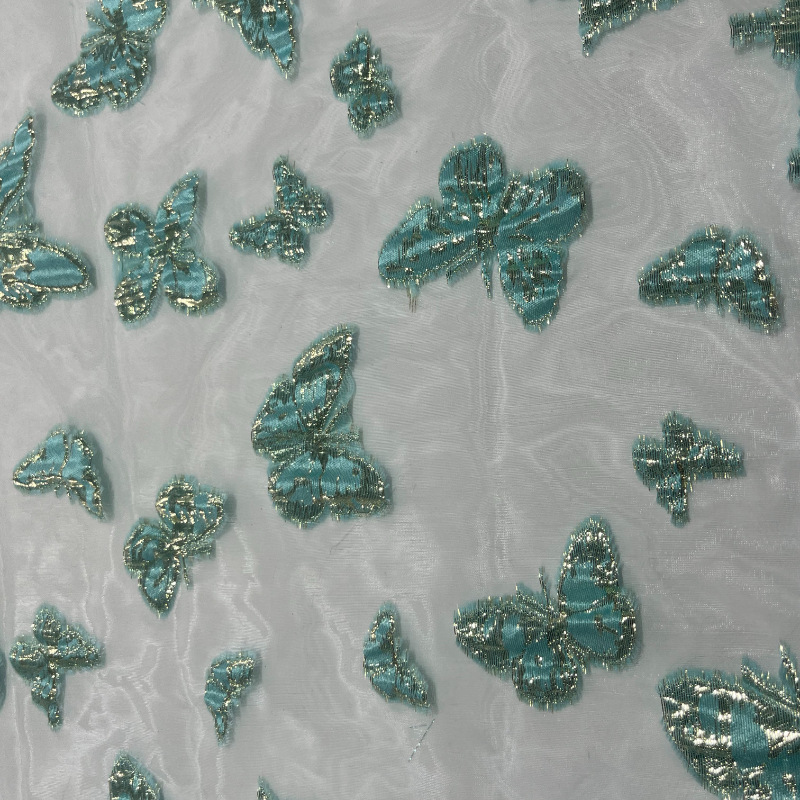 25 nuevo tejido de ergena todo poliéster después de la artesanía de ergena jacquard vestido de moda de tela de mujer en stock