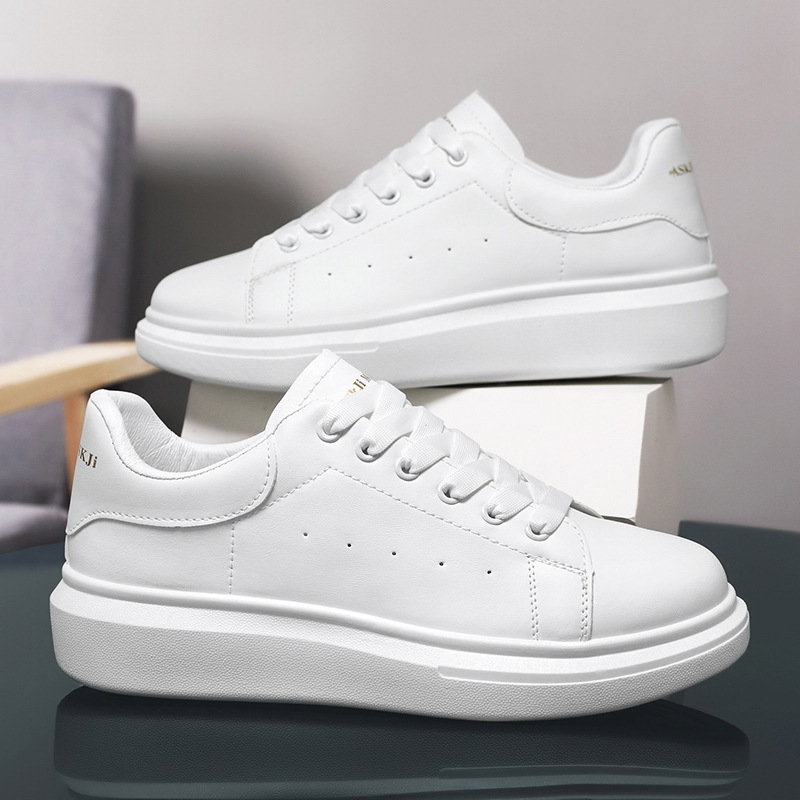 Zapatos blancos para parejas de mujeres estudiantes coreanos primavera y otoño 2024 zapatos de mujer zapatos de altura zapatos deportivos zapatos de suela gruesa zapatos de moda image 10