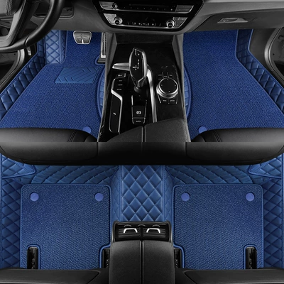 Ayaqaltılar (Kovriklər), Surround Special Car Old and New - blue-blue-shu-silk-double-layered-foot-mats