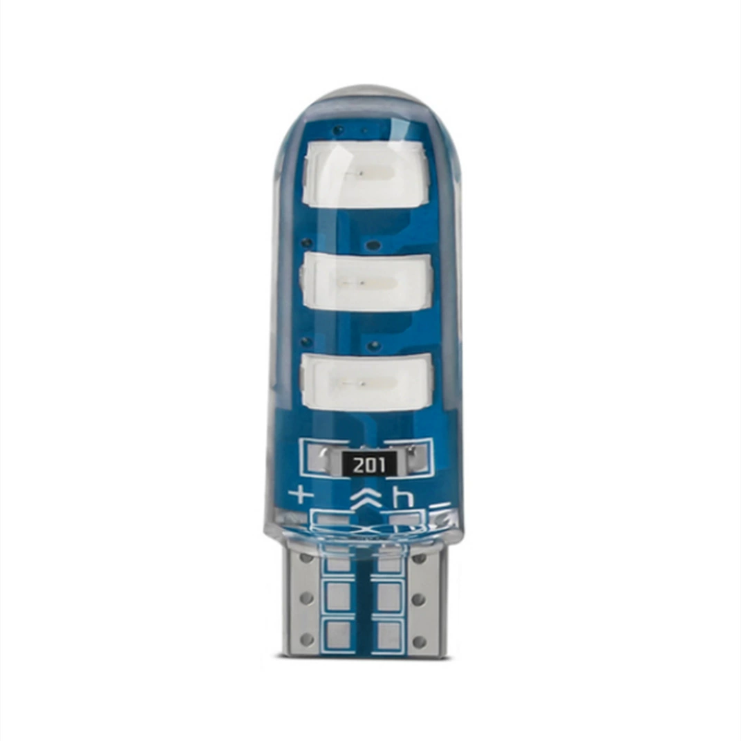 Светодиодная автомобильная лампа LED T10 5630 6SMD силиконовая W5W капля выделения дисплей света высокого блима 12В