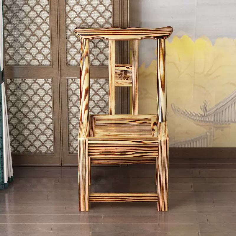 餐椅木椅子靠背实木家用老式农村椅椅子酒店餐椅休闲靠背凳子松木