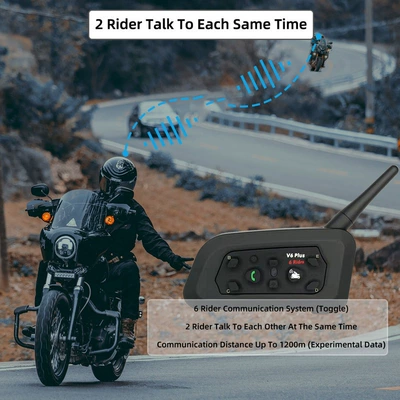 Motorcycle Helmet Headset Bluetooth Intercom 1200m