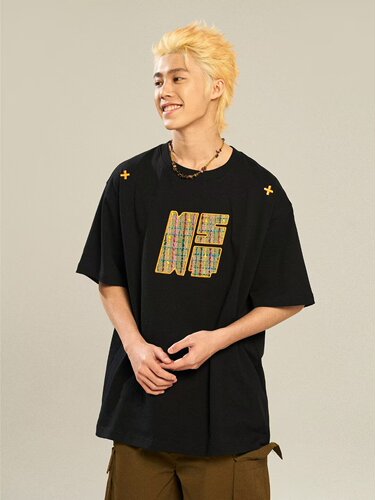 Men's Summer Short Sleeve T-Shirt, Korean Style Fashion Embroidered Half-Sleeve Top, Hong Kong Style Loose Casual Streetwear T-Shirt
