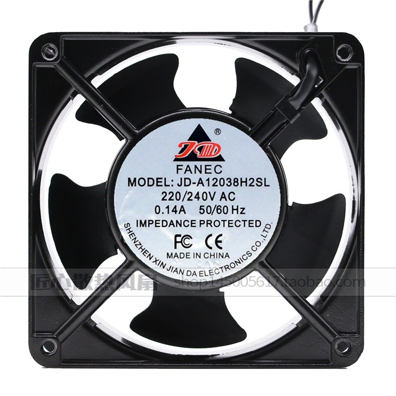 全新原装FANEC JD-A12038H2SL/2BL 220V 0.14A 12038机柜散热风扇