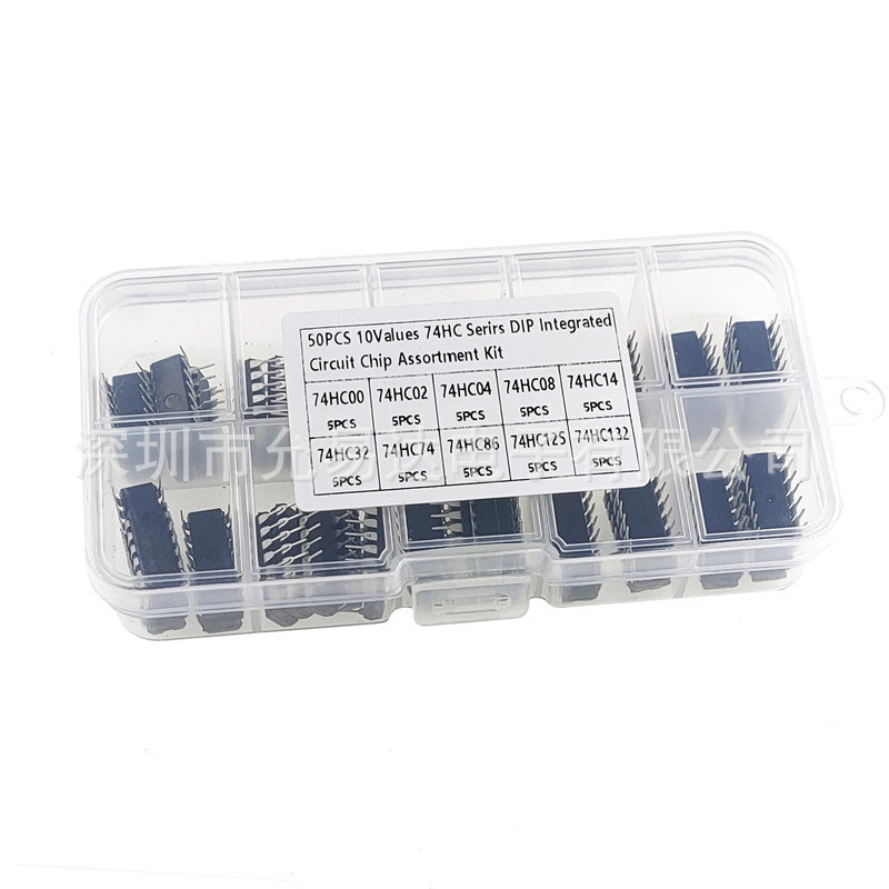 50Pcs 10 Kinds of 74Hc Series Dip Integrated Circuit Ic Chip Set Box