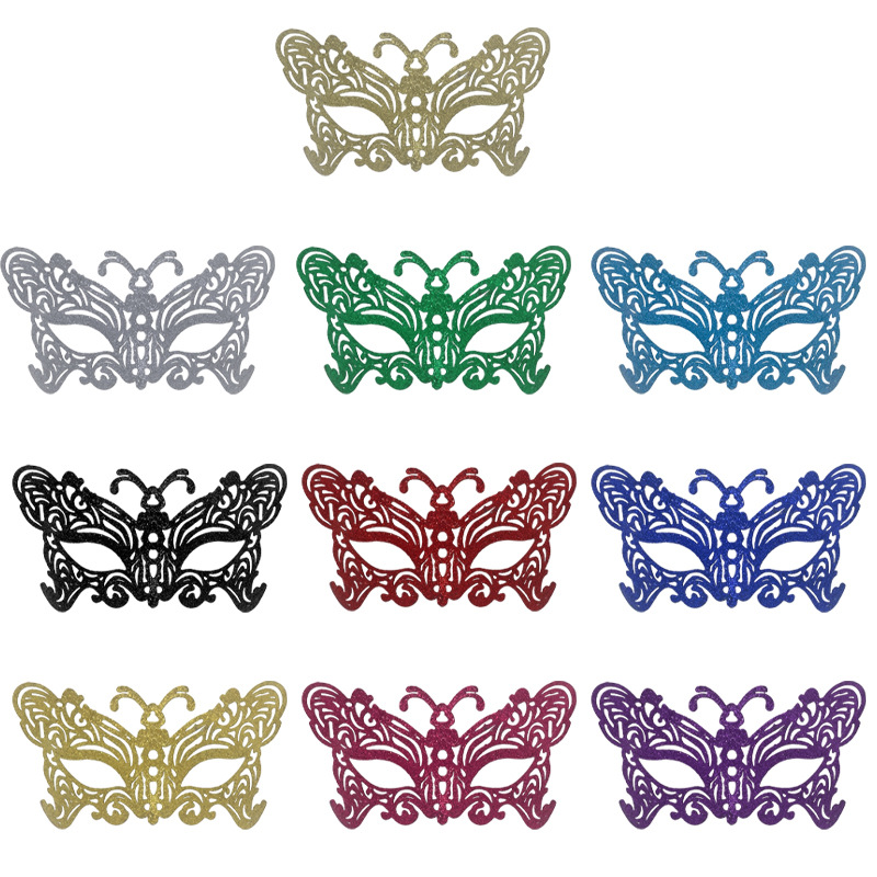 Carnaval Halloween nuevo polvo brillante retro mariposa máscara de mitad de cara máscara de maquillaje de fiesta props de decoración