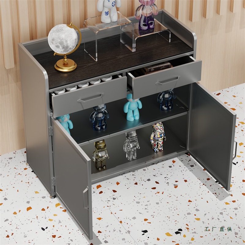 咖啡厅餐边柜铁艺酒吧茶水柜多功能商用备餐柜餐厅酒店包厢储物柜