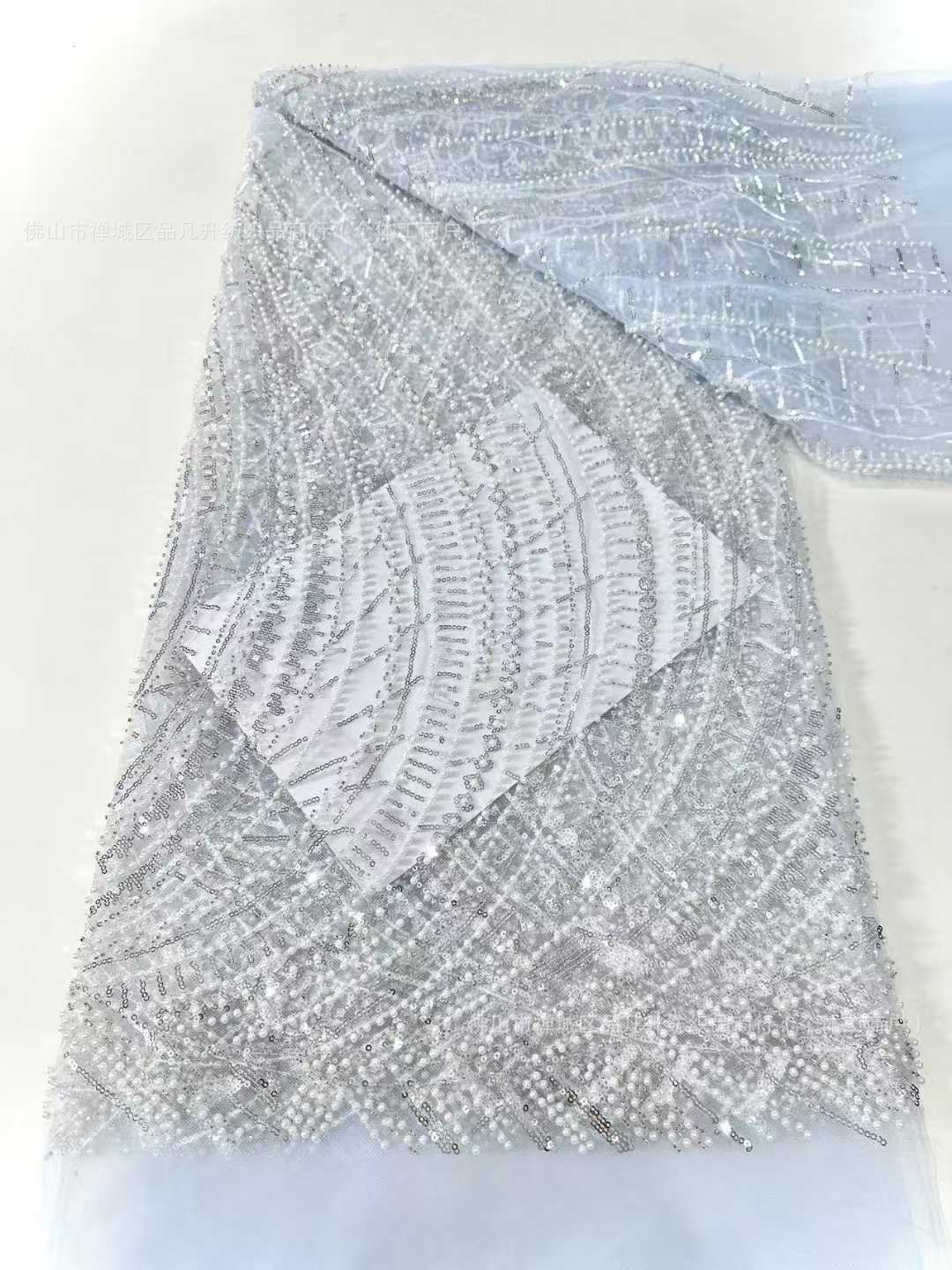 Fabrica de cuentas de burbujas sequinilla al por mayor Europa y América moda vestido de noche tela de moda tela bordada