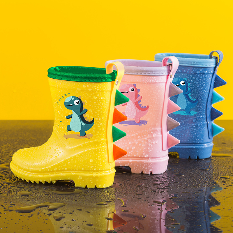 Children's Dinosaur Rain Boots Boys' Full Body Waterproof Girls 2-8 Years Old Kindergarten Kids 3 Baby New Dinosaur Rain Boots