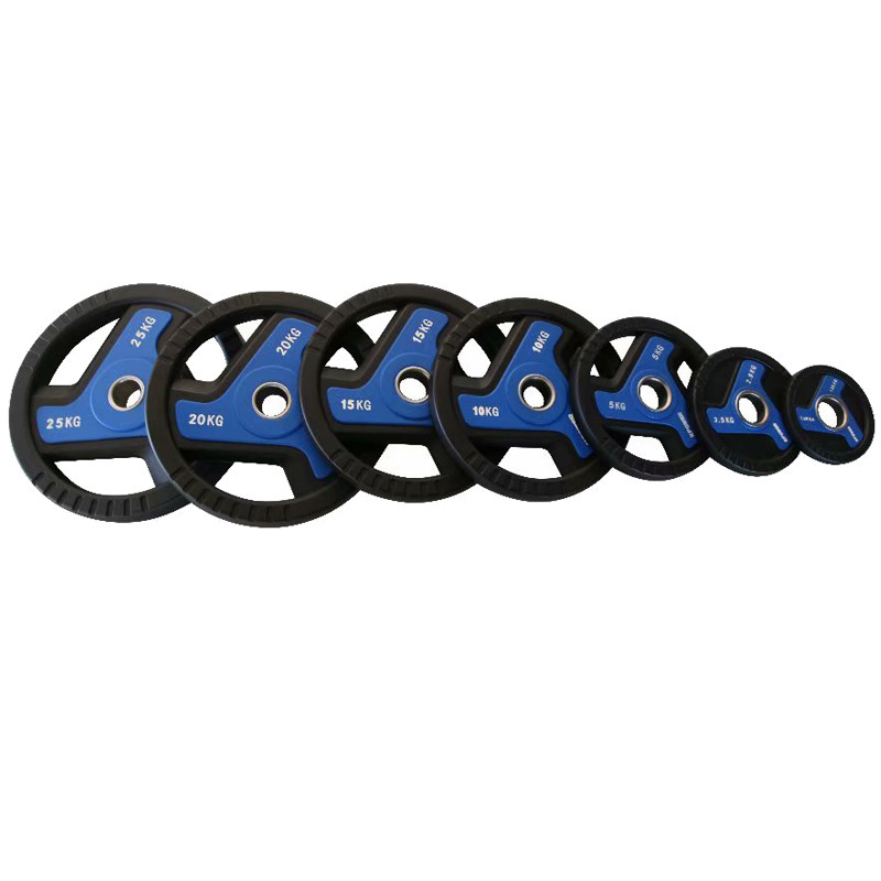 Kanglejia coated barbell piece large hole household weightlifting bed barbell hand grip piece competition barbell piece 100KG large hole