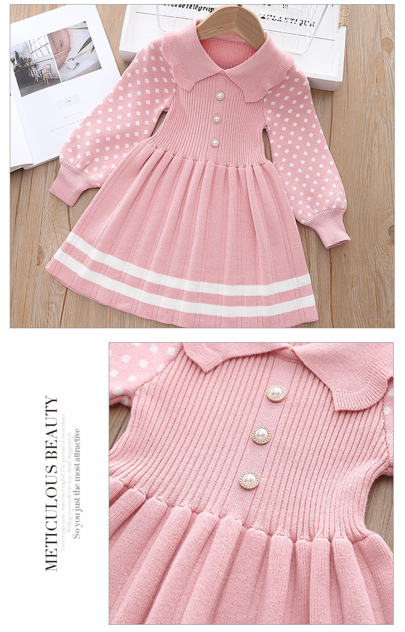 Mädchen Strickkleid A-linie Für Herbst Und Winter Im Schulstil_voghion.com