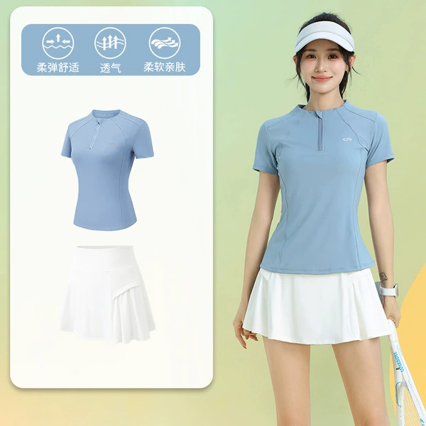 Light blue two-piece set (cloud white skirt)