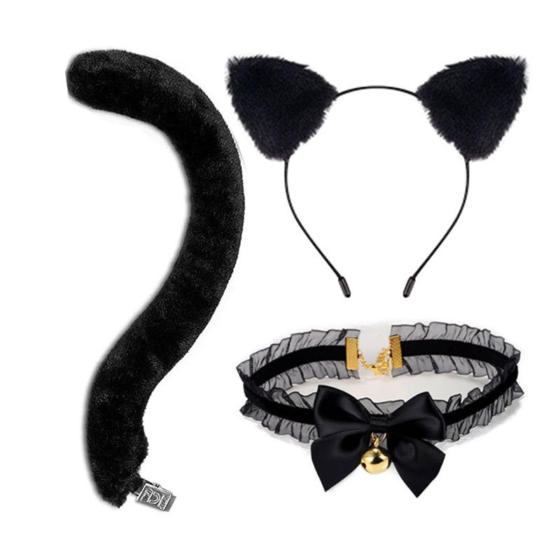 블랙 레이스 목걸이 3종 세트