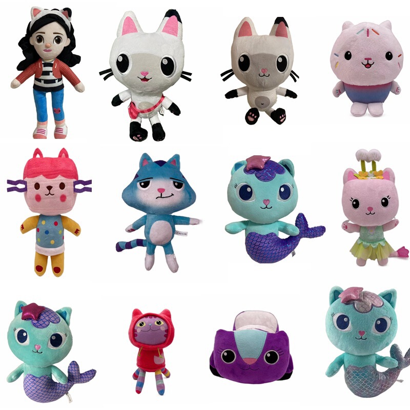 Gabby's Dollhouse Bear Kitten Mermaid Cat Plush Toys Wholesale