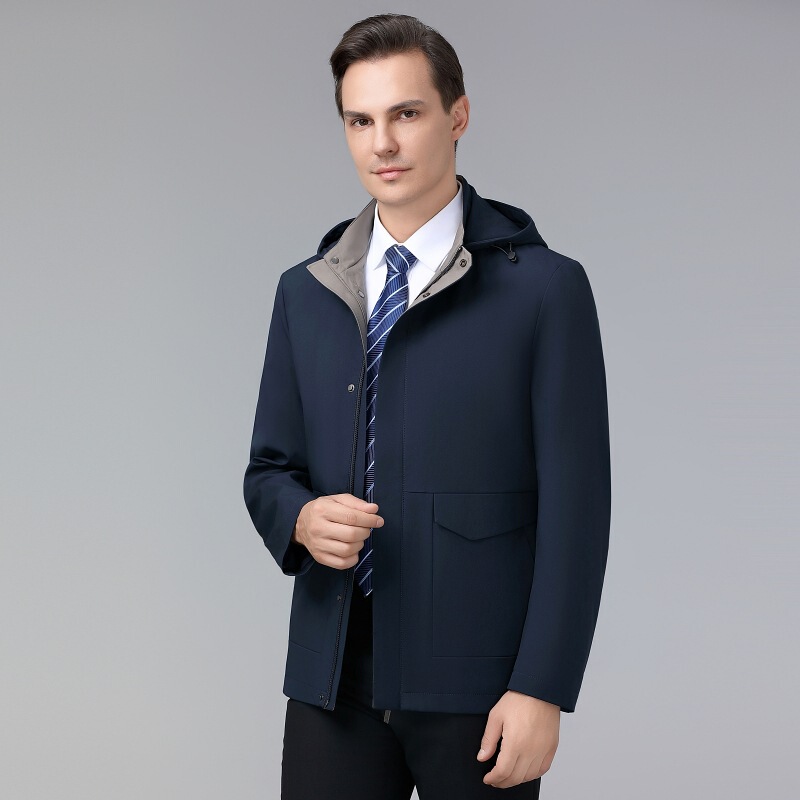 Counter Men's Thick Jacket 2024 Autumn and Winter Business Casual Middle-aged Dad Jacket Administrative Civil Servant Jacket Men